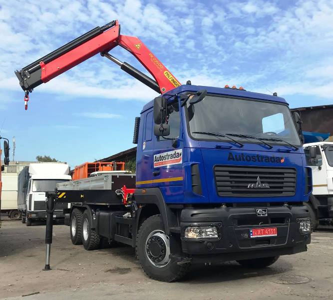 Техніка МАЗ з краново-маніпуляторними установками PALFINGER