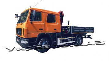 Вантажний бортовий автомобіль з кран-маніпулятором